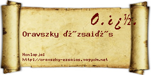 Oravszky Ézsaiás névjegykártya